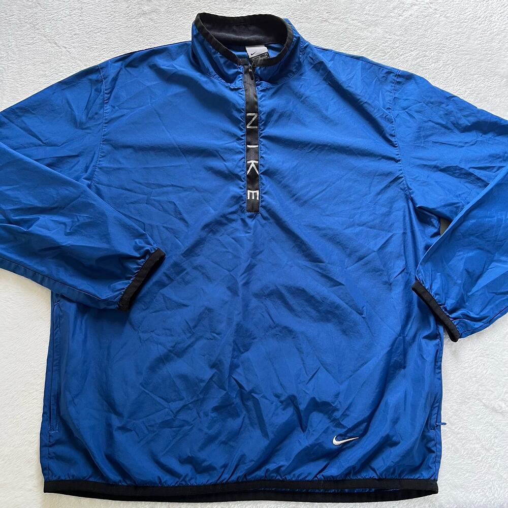 NIKE Vintage Pullover Half Zip Windbreaker Jacket Men's sz Medium Blue Y2K
